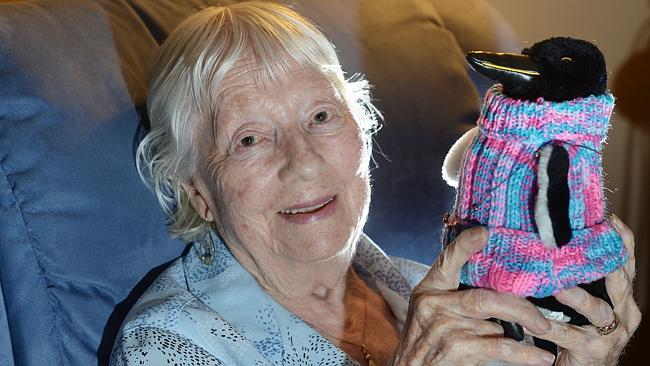 Nana Merle from Ferntree Gully knits jumpers for sick and injured fairy penguins to wear while they recover at Phillip Island Nature Park. Picture: Susan Windmiller