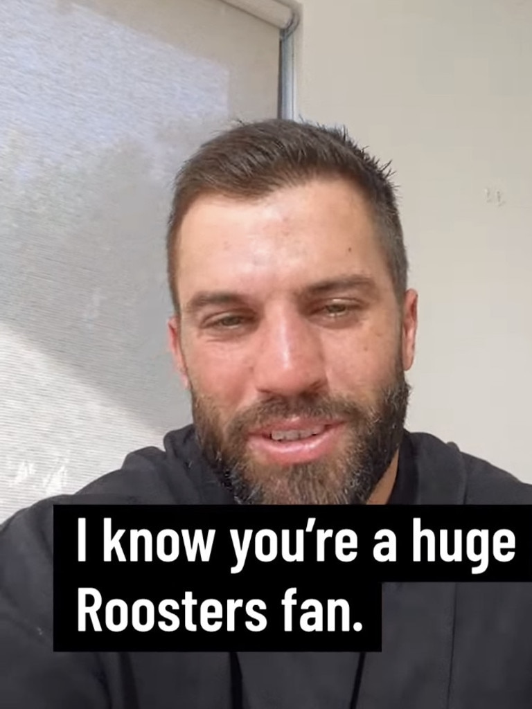 Sydney Roosters fullback James Tedesco on Swysh.