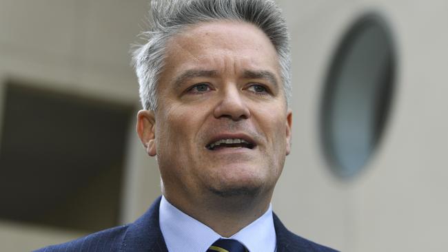 Finance Minister Mathias Cormann hopes to change Hanson’s mind. Picture: AAP Image/Lukas Coch