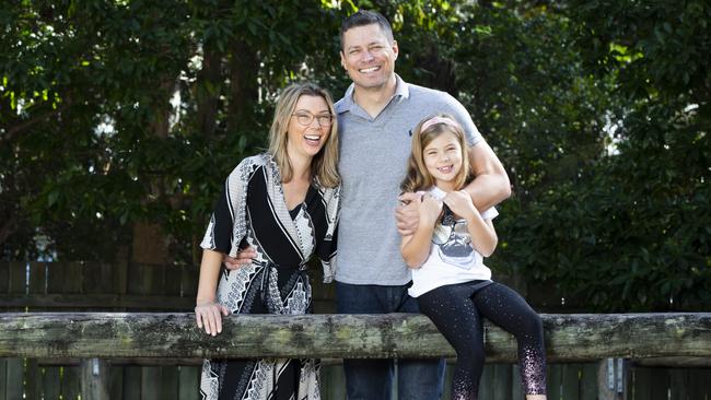 Jonty Bush, the new Labor MP for Cooper, will be sworn in and give her maiden speech to Parliament as soon as next week after Cooper was formally declared. She is pictured with husband Matthew Bashford and their daughter Albie Bashford, 7. Picture: Renae Droop/RDW Photography