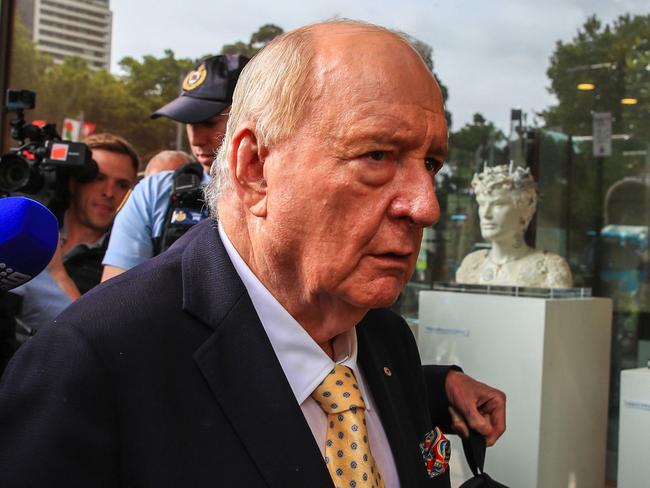 SYDNEY, AUSTRALIA - DECEMBER 18: Alan Jones arrives at SydneyÃ¢â¬â¢s Downing Centre Local Court to face allegations of sexual assault on December 18, 2024 in Sydney, Australia. Jones, the prominent Australian broadcaster, has been charged with 26 offenses related to historical sexual abuse, involving multiple complainants and incidents allegedly occurring between 2001 and 2019. The charges include aggravated indecent assault and sexual touching, with Jones maintaining his innocence and preparing to contest the allegations in court. (Photo by Roni Bintang/Getty Images)