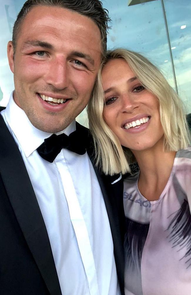 Phoebe and Sam Burgess back in November 2018. Picture: @mrsphoebeburgess/Instagram