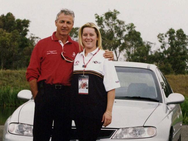 Rachelle Childs with late racing legend Peter Brock.