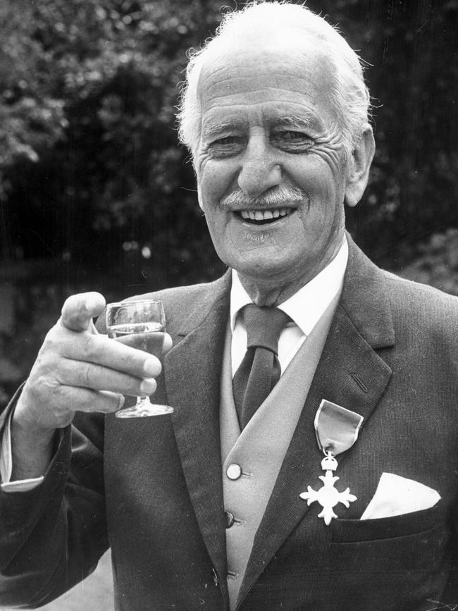 Percy Cerutty at age 77 after receiving his MBE.