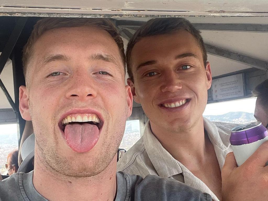 Ciaran Byrne (left) and Patrick Cripps. Picture: Instagram