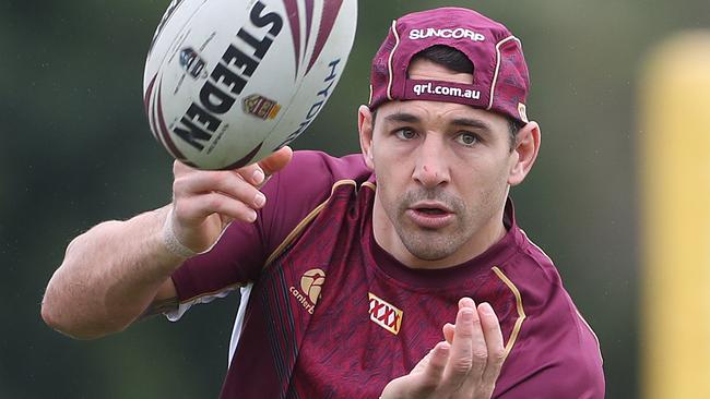 Billy Slater trains with the Maroons.