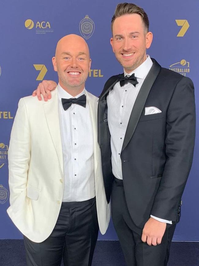 Sam Perry and Ian Higgins at the Allan Border Medal.