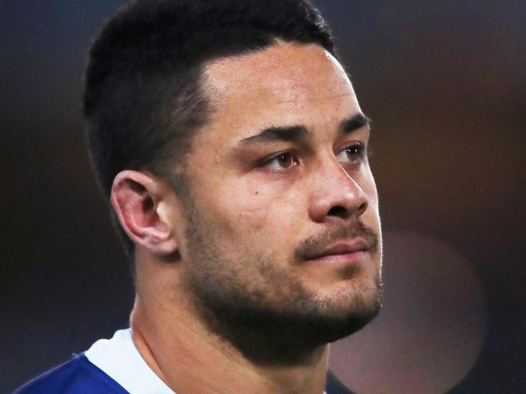 SYDNEY, AUSTRALIA - JULY 19:  Jarryd Hayne of the Eels looks on during the round 19 NRL match between the Parramatta Eels and the Canterbury Bulldogs at ANZ Stadium on July 19, 2018 in Sydney, Australia.  (Photo by Matt King/Getty Images)