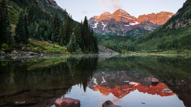 Sunrise at the Maroon Bells, Aspen. Picture: Penny Durham