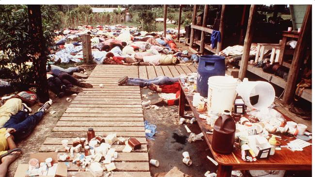 Bodies strewn around the Jonestown Commune in Jonestown, Guyana. Picture: News Corp Australia