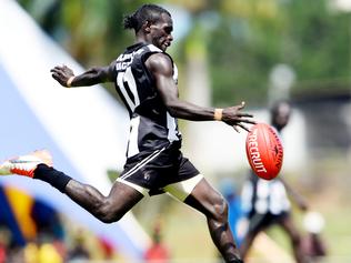 Tiwi Islands Grand Final between Muluwurri Magpies and Tuyu Buffaloes on Bathurst Island. Bradley Mungatopi for Magpies.