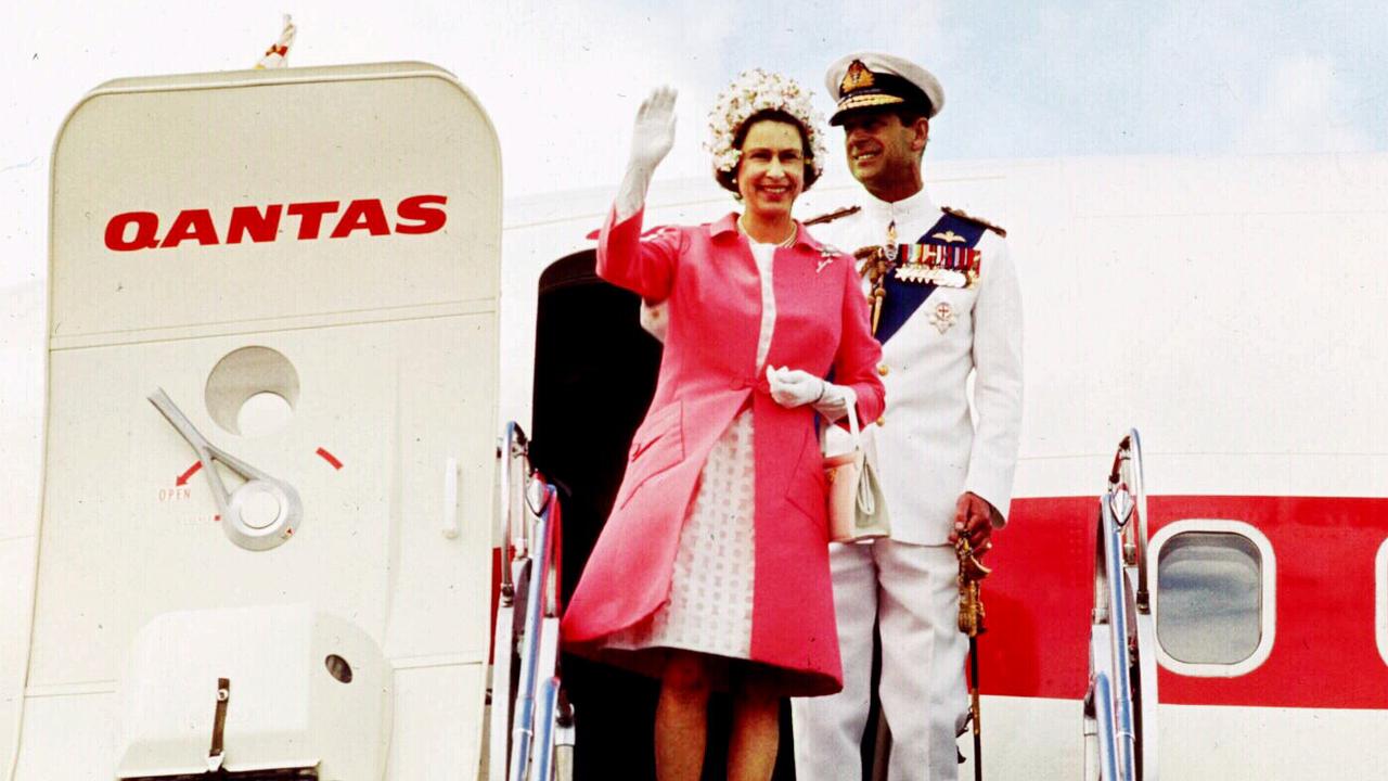 Queen Elizabeth II and Prince Philip arrive in Sydney in 1970. Picture: Supplied