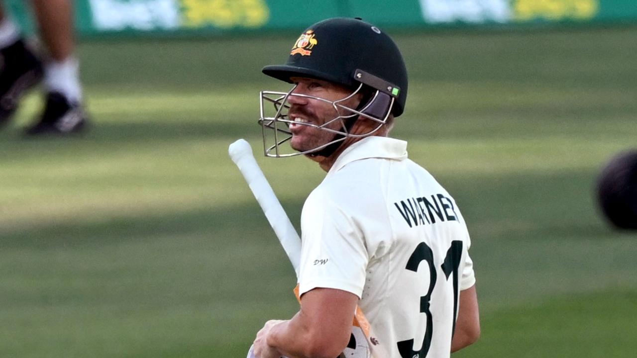 Ricky Ponting admits David Warner’s recent form has been concerning, as his Test average over the last two years dropped to 28.12. Picture: AFP.