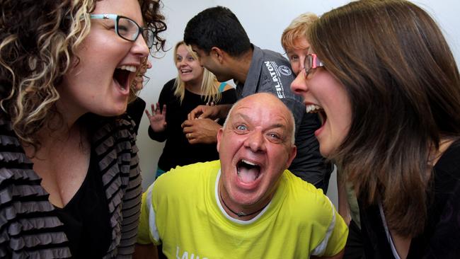 Laughter Yoga Australia CEO Merv Neal during one of his therapy sessions.