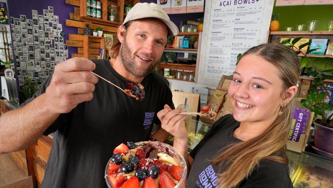 Dale Brewster opened Bomdia Bowls, in Glenelg, after a surfing holiday in Hawaii. Picture Dean Martin