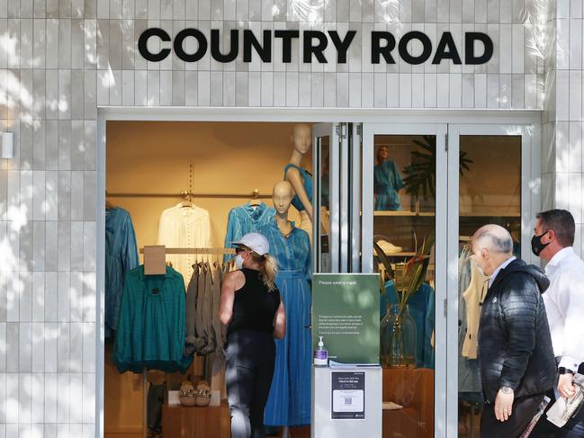 Country Road store open on Hastings street during lockdown. Picture Lachie Millard