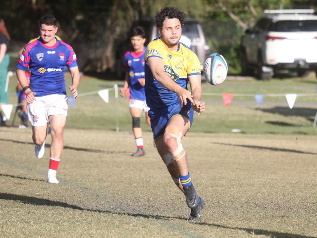 GCDRU round 13 seniors - 1st grade. Bond Pirates vs. GC Eagles. 14 July 2024 Miami Picture by Richard Gosling