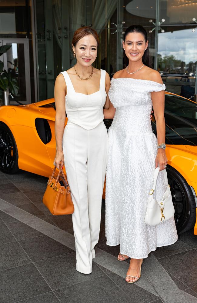 Gina Kim and Elizabeth Benson at The Star Gold Coast Women with Horsepower Magic Millions luncheon at Nineteen. Gold Coast at Large picture, Celeste Humphrey.