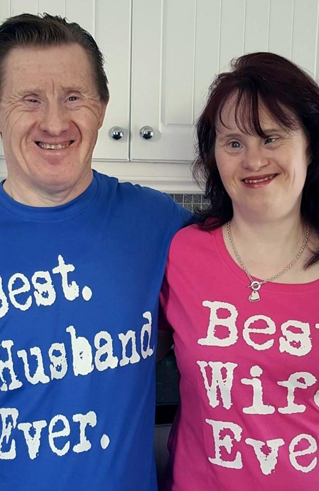 Maryanne and tommy wearing their best husband/wife tops. Picture: Caters