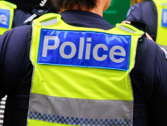 MELBOURNE AUSTRALIA - NewsWire Photos NOVEMBER 17, 2024: Victoria Police are visible along Bourke St Mall as retail giant Myer unveils its much-loved Christmas windows display.Picture: NewsWire / Luis Enrique Ascui