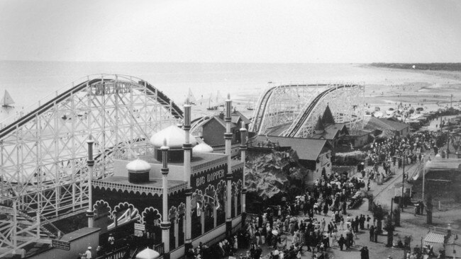 The short-lived Luna Park at Glenelg, SA. Rides from the Glenelg park were later moved to Sydney.