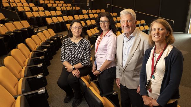 UTAS hosting a Parkinson disease symposium, Professor of Neuroscience University of Sydney Glenda Halliday, Associate Professor Neurology UTAS Jane Alty, facilitator WINGS 4 Parkinson's Harley Stanton and Associate Professor at Menzies Institute for medical Research UTAS Michele Callisaya. Picture: Chris Kidd