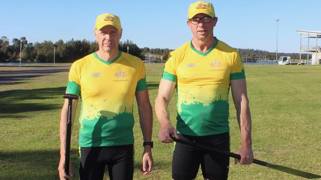 Glenn Ling (left) and Peter Fox from Pendragons Dragon Boat Club are representing Australia at the 2019 International Dragon Boat Federation World Championships in Thailand.