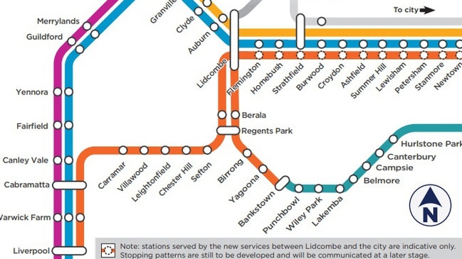 Option Two for The Sydney Metro Southwest Line:. Picture: Transport for NSW