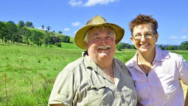 Bexhill dairy farmer David Wilson and Lismore City Council Rural Extension Officer Kate Steel. Picture: Contributed