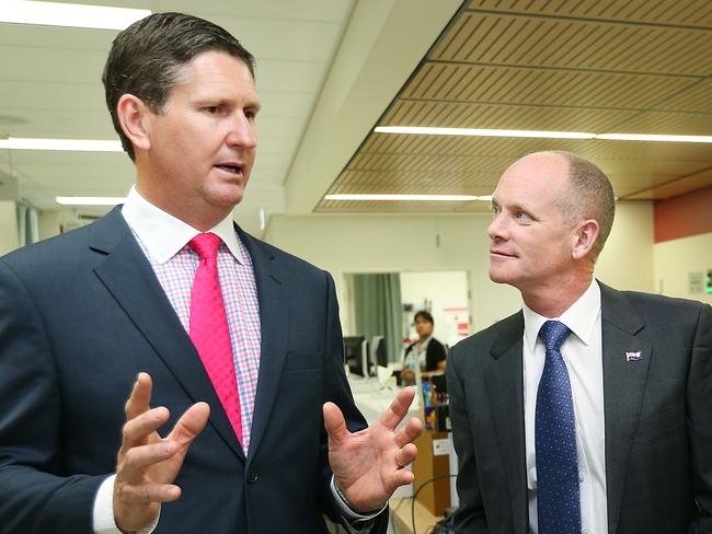 Former premier Campbell Newman (right) was a beneficiary of Lawrence Springborg’s LNP.