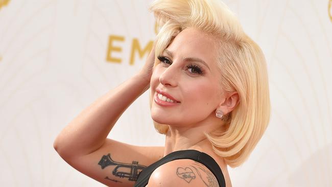 Lady Gaga arrives at the 67th Primetime Emmy Awards.