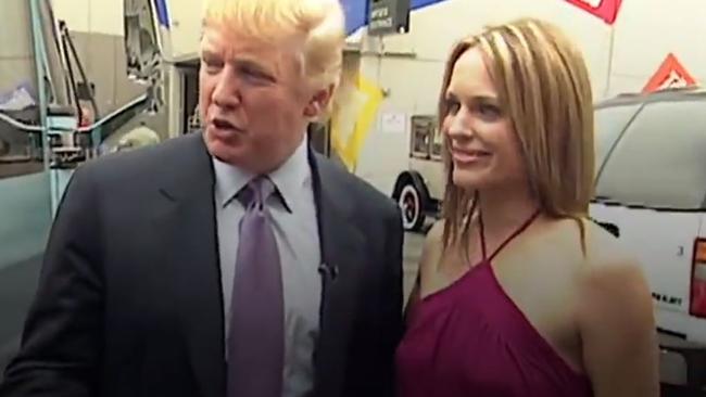 A screengrab from the leaked footage, showing Trump alongside actress Arianne Zucker.