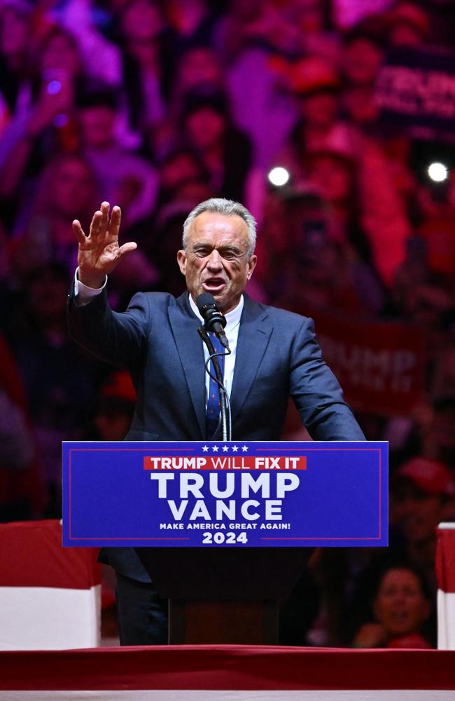 RFK Jr. speaks during a campaign rally for Donald Trump at Madison Square Garden in New York. Picture: Angela Weiss/AFP