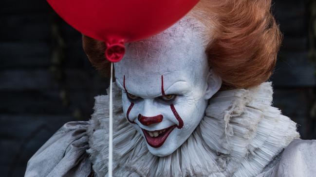 Pennywise the Clown (Bill Skarsgard) in a scene from Stephen King's It. Roadshow Films.