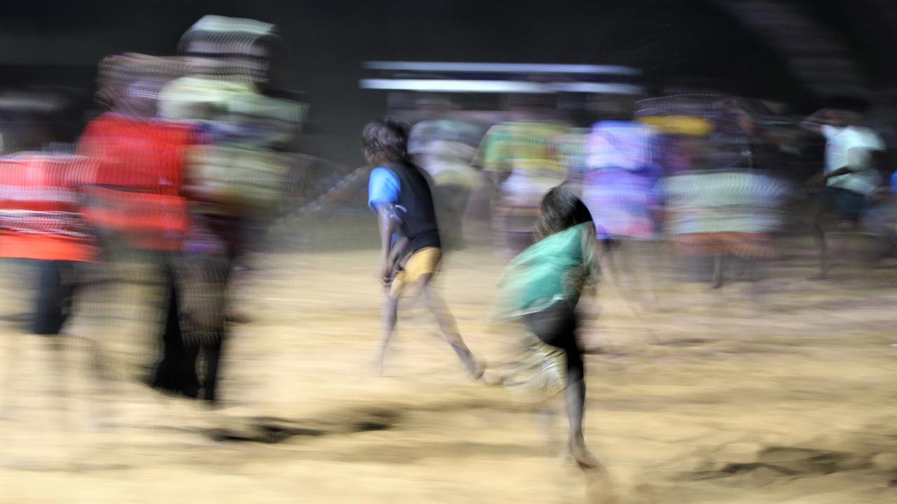 Fans flock to see rapper J-MILLA perform live in Wadeye while the concert is streamed live on TikTok. Picture: Jason Walls