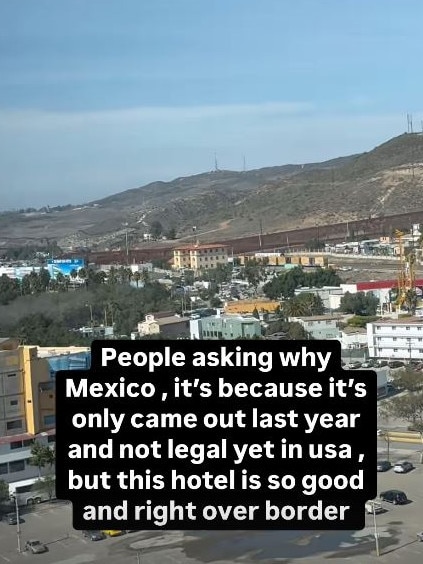 The hotel is close to the border wall with the USA. Pictures: Instagram