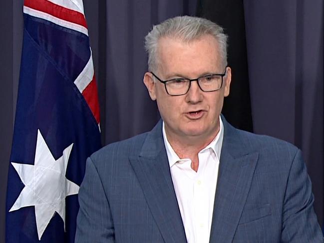 CANBERRA, AUSTRALIA, 16TH FEBRUARY, 2025: Minister for Home Affairs and Minister for the Arts, Tony Burke during a press conference in Canberra. Picture: ABC NEWS