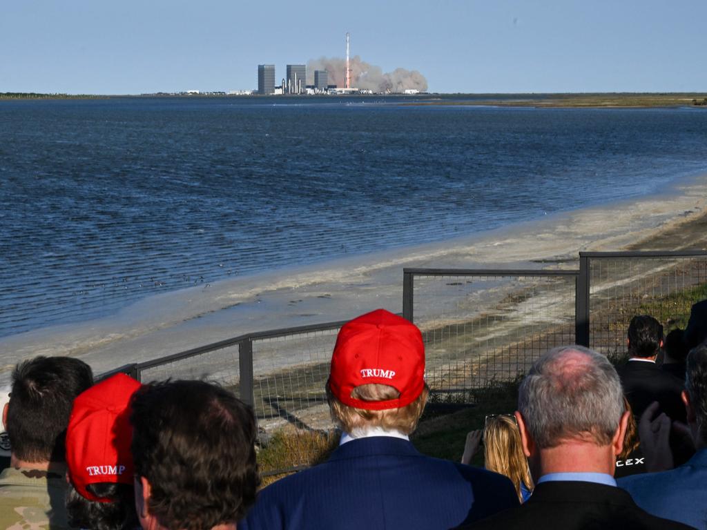 US President-elect Donald Trump looks on during a viewing of the launch of the sixth test flight of the SpaceX Starship rocket in Brownsville, Texas. Picture: Getty Images via AFP