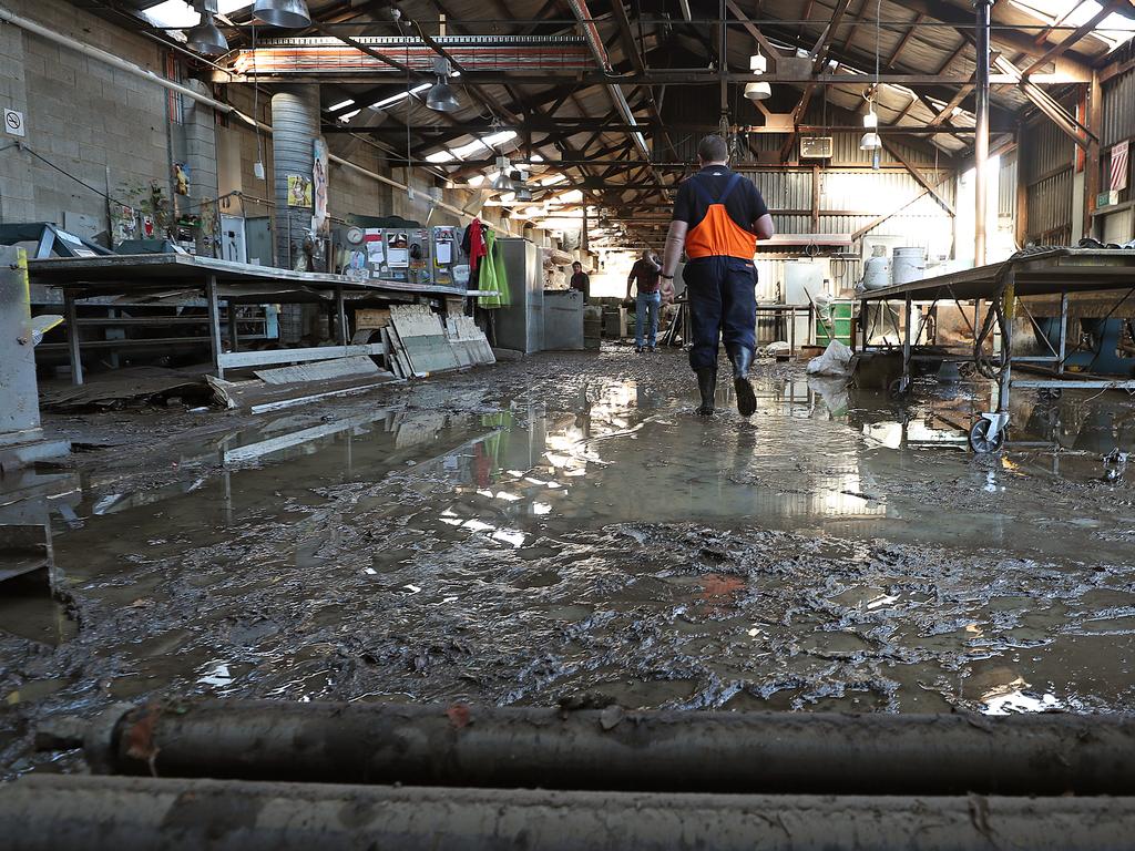 Mess at Air Con Industries in South Hobart. Picture: SAM ROSEWARNE