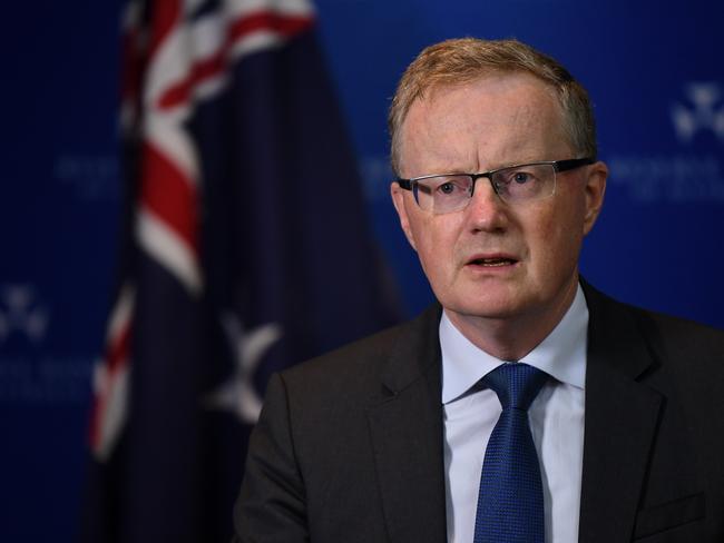 Governor of the Reserve Bank of Australia (RBA) Phillip Lowe speaks to the media during a press conference in Sydney, Tuesday, April 21, 2020. (AAP Image/Joel Carrett) NO ARCHIVING