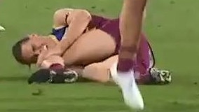 Eric Hipwood was in immediate trouble when he went down against the Saints. Picture: AFL