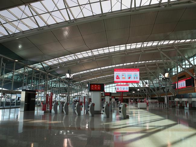 The departure hall at Sydney’s domestic airport. Picture: David Swift