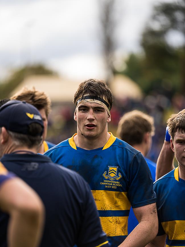 The Churchie First XV v the Toowoomba Grammar XV. Photo: Jessica Courtnie