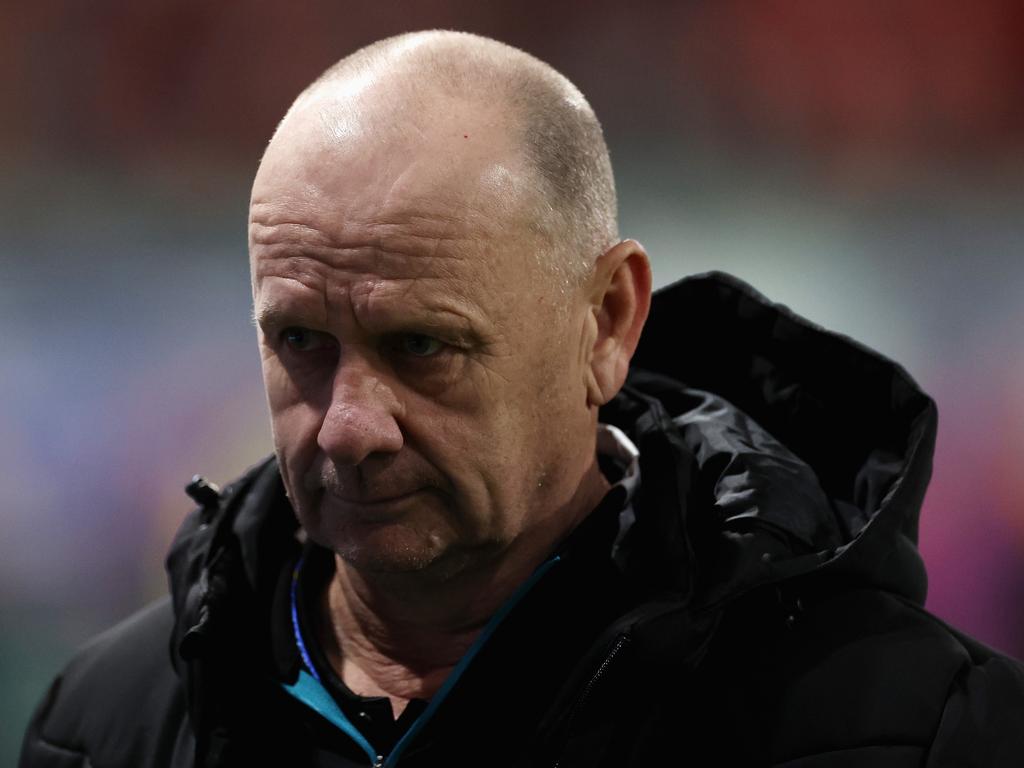 Ken Hinkley after the loss to the Giants. Picture: Cameron Spencer/Getty Images