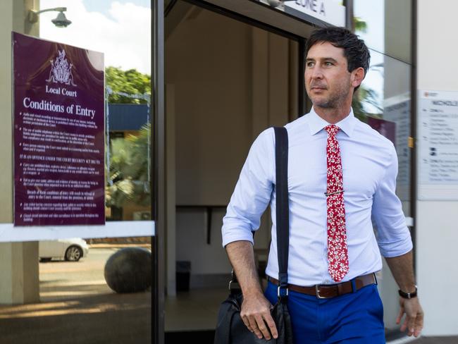 Defence lawyer James Stuchbery leaving the Darwin Local Court on Thursday, February 27. Picture: Pema Tamang Pakhrin