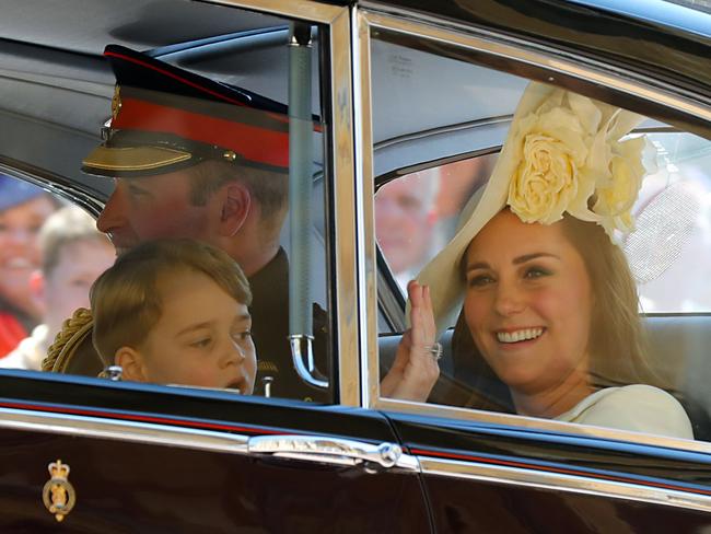 The Duke and Duchess of Cambridge, with their firstborn son, Prince George. Picture: AFP