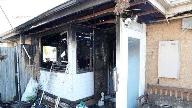 The scene of the fire in Chaffey Square, Corio. Picture: Alan Barber