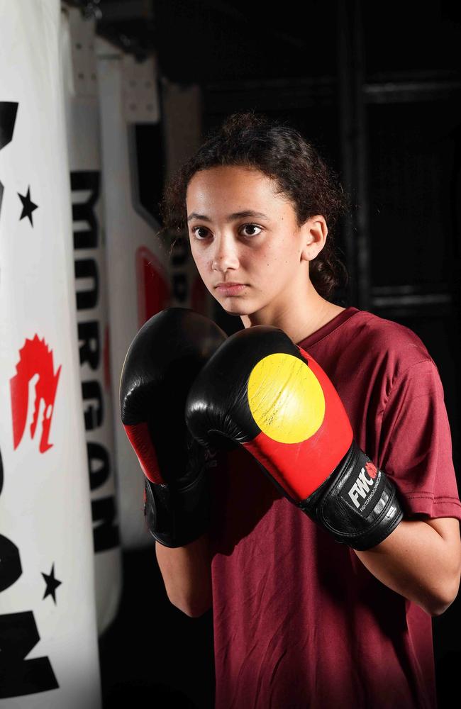 Young boxer Tiana Rew. Photo: Patrick Woods.