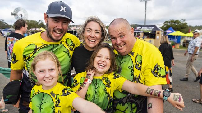 Members of Awesome Ugly Barbecue team (from left) Ella Best, Brett Best, Renee Rose, Madi Rose and Brad Rose at Meatstock at Toowoomba Showgrounds, Saturday, April 9, 2022. Picture: Kevin Farmer