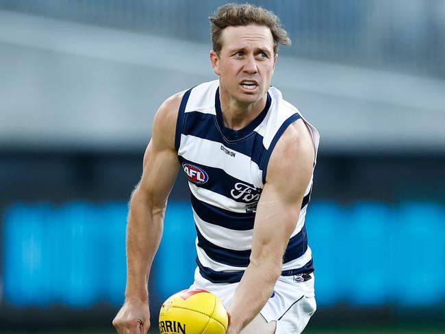 Mitch Duncan in action during the pre-season. Picture: Michael Willson/AFL Photos via Getty Images